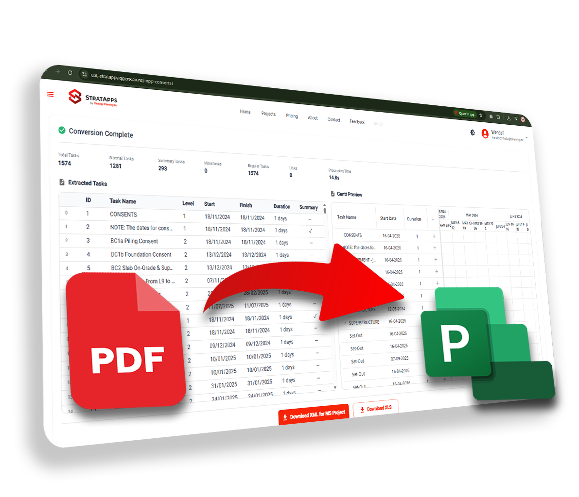 PDF to MPP Converter screenshot